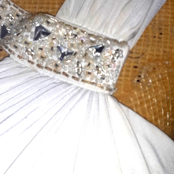 White Jersey gown SIZE 10 - Picture 3 of 11